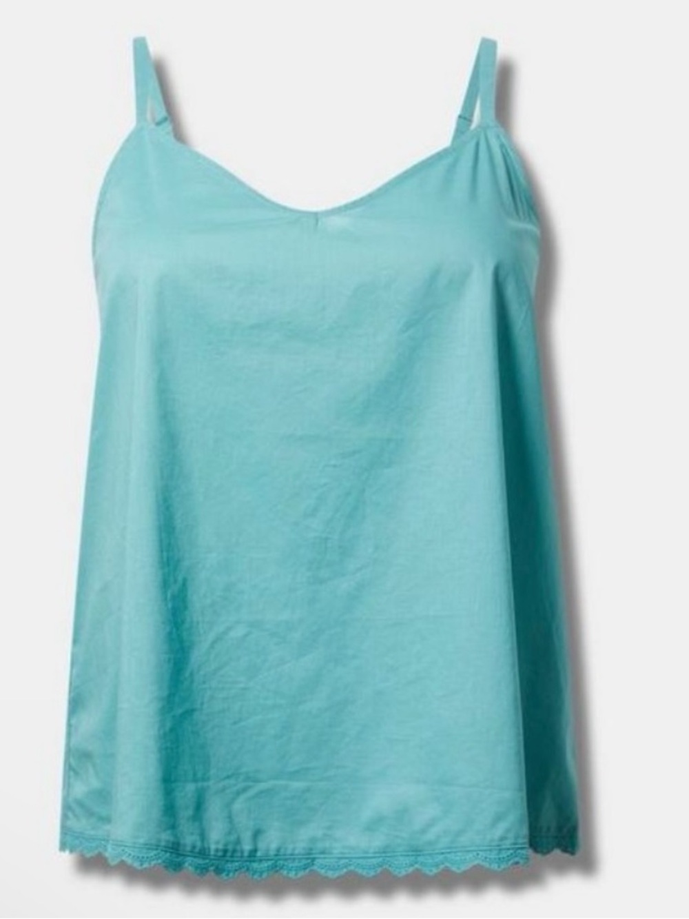 Torrid eyelet lace camisole cotton swing sleep tank teal Bristol blue 2x new NWT